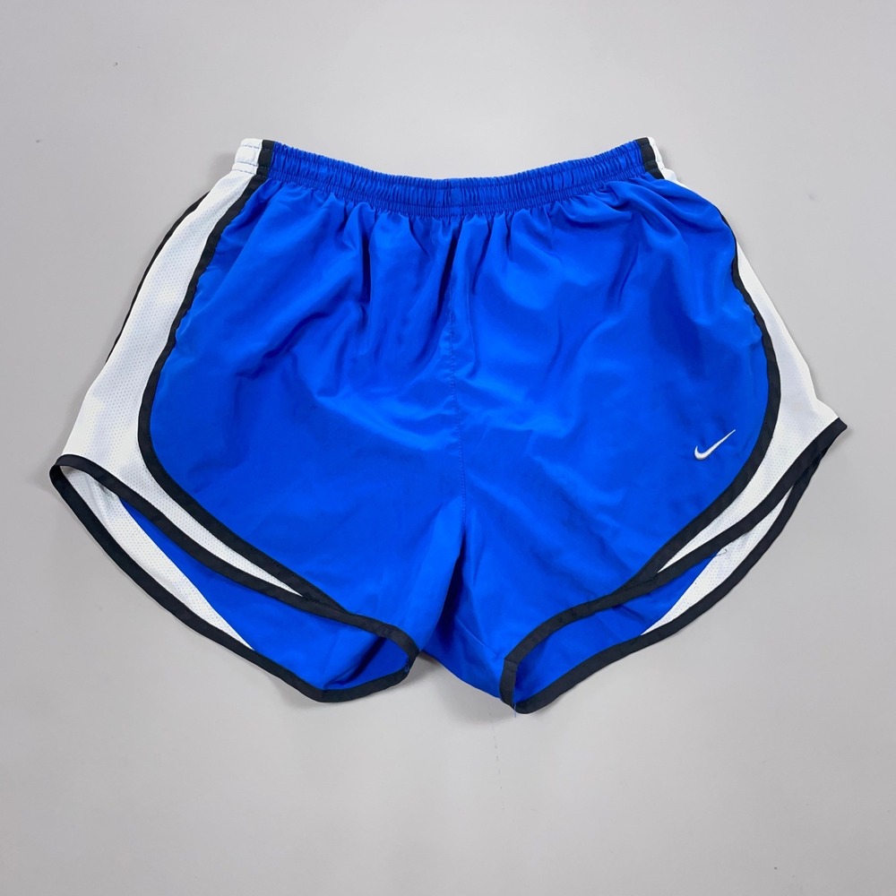 Nike Dri-FIT Tempo Running Shorts Royal Blue White Mesh Trim Womens Medium